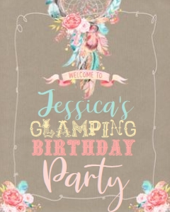 Boho Glamping Dreamcatcher Welcome Sign 8x11 design preview