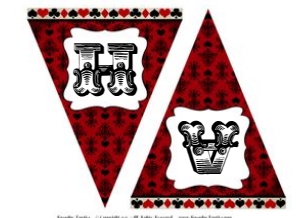 Queen of Hearts Party Banner TheSassabyPartyCo: Queen of Hearts Party Banner TheSassabyPartyCo