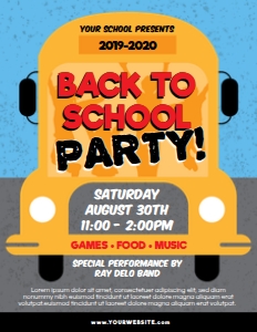 Back to School Party Flyer design preview