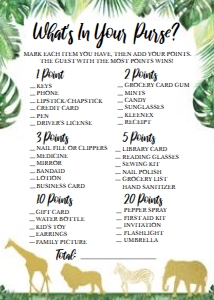 Jungle What's In Your Purse design preview