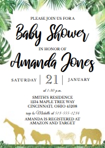 Safari Baby Shower Invitation: Jungle Baby Shower Invitation