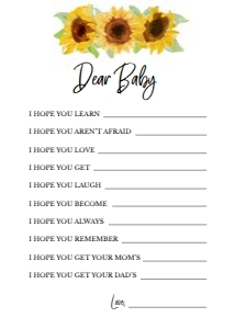 Sunflowers Dear Baby: Sunflower Dear Baby