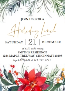 Christmas Poinsettia Holiday Lunch design preview