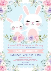 BUN15 - Baby Shower Invite design preview