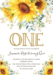 SUN4 - 1st Birthday Invite: SUN4 - 1st Birtday Invite
