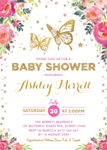 BUT1 - Baby Shower Invite: BUT1 - Baby Shower Invite