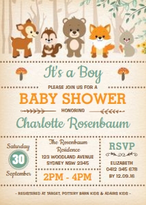 WOOD1 - Baby Shower Invite: WOOD1 - Baby Shower Invite