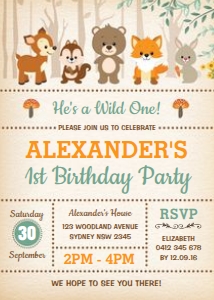 WOOD1 - Birthday Invite design preview