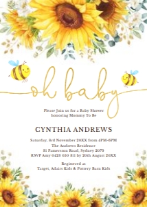 SUN4 - Baby Shower Invite B design preview