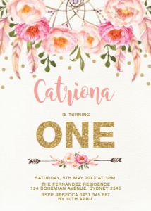 FLO12A - Birthday Invite A design preview