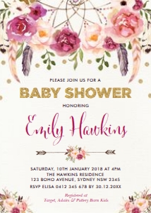 FLO13G - Baby Shower Invite: FLO13G - Baby Shower Invite