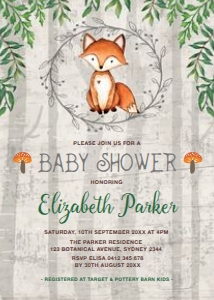 FOX-G - Baby Shower Invite design preview