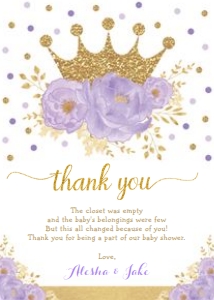 FLO18J - Thank You Card design preview