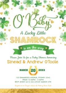 SP1 - Baby Shower Invite (WHITE) design preview