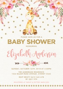 FLO12AG - Baby Shower Invite: FLO12AG - Baby Shower Invite