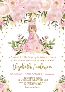 BUN8 - Baby Shower Invite: BUN8 - Baby Shower Invite
