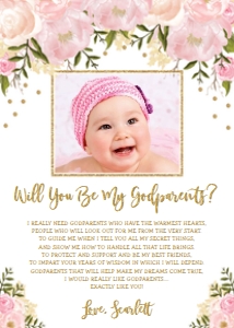FLO18A - Godparents Card: FLO18A - Godparents Card