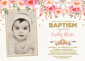 FLO12A - Baptism Invite: FLO12A - Baptism Invite