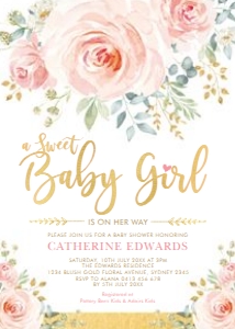 FLO28 - Sweet Baby Girl Invite design preview