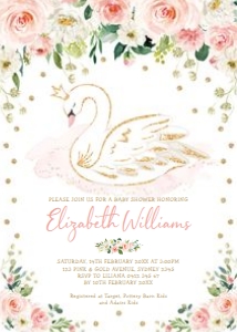SWAN1 - Baby Shower Invite: SWAN1 - Baby Shower Invite