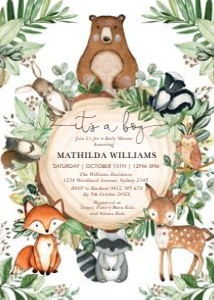 WOOD24 - Baby Shower Invite 5x7 INCHES: WOOD24 - Baby Shower Invite 5x7 INCHES