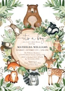 WOOD24 - Baby Shower Invite 5x7 INCHES design preview