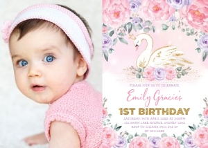 SWAN3 - Birthday Photo Invite: SWAN3 - Birthday Photo Invite