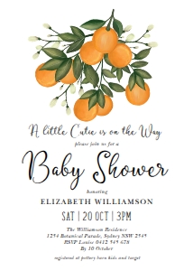 OR1 - Baby Shower Invite B: OR1 - Baby Shower Invite B
