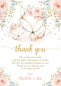 FOX4 - Baby Thank You Card design preview