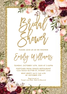 FLO33 - Bridal Shower Invite design preview