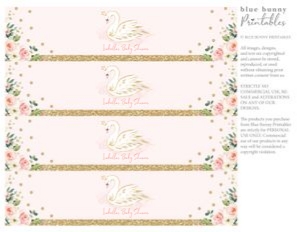 SWAN1 - Water Bottle Labels: SWAN1 - Water Bottle Labels