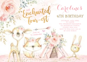 WOOD13 - 4th Birthday Invite design preview