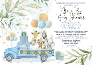 DB5 - Drive By Shower Invite - BLUE: DB5 - Drive By Shower Invite - BLUE