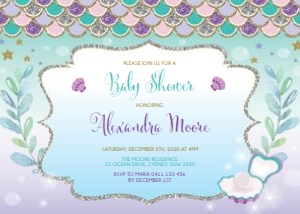 MER4 Baby Shower Invitation 7x5: MER4 Baby Shower Invitation 7x5