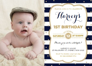 BAP4 Birthday Invitation Photo 7x5: BAP4 Birthday Invitation 7x5
