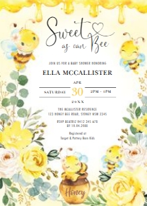 BEE1 - Baby Shower Invite B design preview