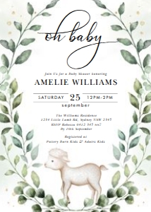 GR7 - Baby Shower Invite design preview