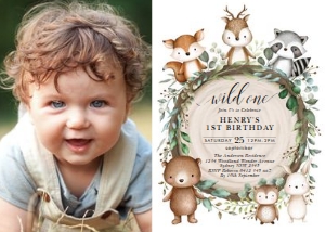 WOOD42 - Birthday Photo Invite design preview