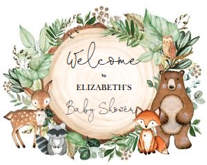 WOOD24 - Backdrop 24x30 INCHES: WOOD24 - Welcome Sign