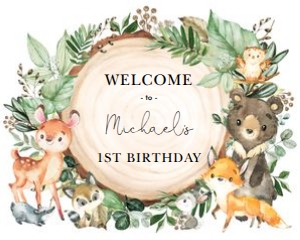 WOOD27 - Birthday Welcome Sign 8x10 INCHES: WOOD27 - Birthday Welcome Sign