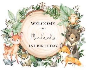 WOOD27 - Birthday Welcome Sign 16x20 INCHES: WOOD27 - Birthday Welcome Sign