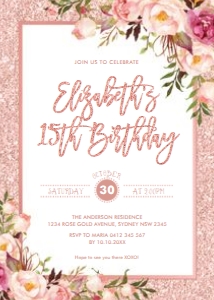 FLO30 - Birthday Invite design preview