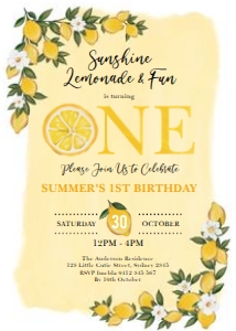 LMN2 - 1st Birthday Invite design preview