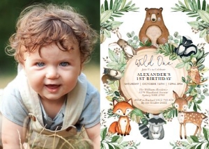 WOOD24 - Wild One Photo Invite: WOOD24 - Wild One Photo Invite