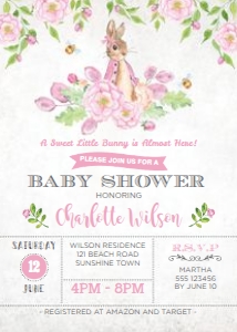 BUN5 - Baby Shower Invitation: BUN5 - Baby Shower Invitation