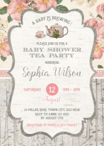 TEA1 - Baby Shower Invitation design preview