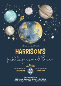 OS1 - Birthday Invite NAVY: OS1 - Birthday Invite NAVY