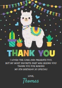 ALP5 - Birthday Thank You Card design preview