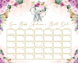EL13 - Due Date Calendar 8x10 INCHES: EL13 - Due Date Calendar 16x20 INCHES