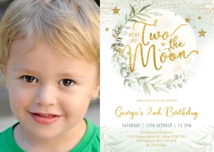 MOON9 - 2nd Birthday Photo Invite design preview
